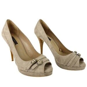 Zara Womens High Heels Size 7.5 Slip on Peep Toe Elegant Ladies Heels